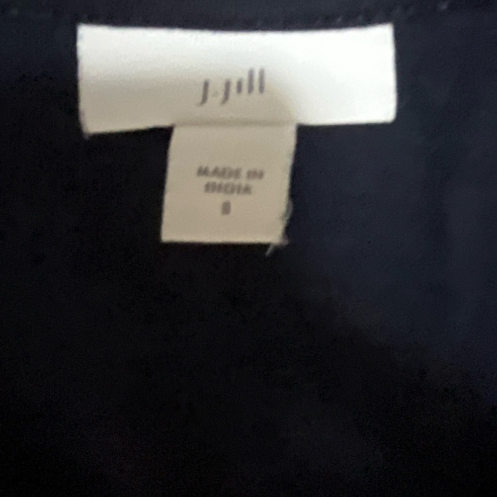 J. Jill Navy Blue Tunic Top with Floral Embroidery Size S - Picture 3 of 8